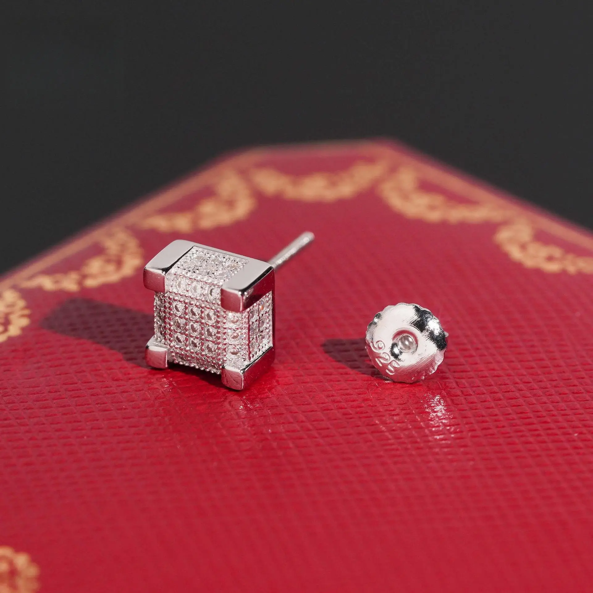 [ICE HUE]18K Gold Vacuum Plated S925 with 5A+ Sri Lanka Full Moissanite Zircon Earrings Miami Italy Mexico & Micro Inspired for Women & Men Luxury Jewelry,Daily Wear,Casual Fashion,Gift Idea,Chicano,Classic,Hip Hop,Simple,Sporty Style, Stud Earring