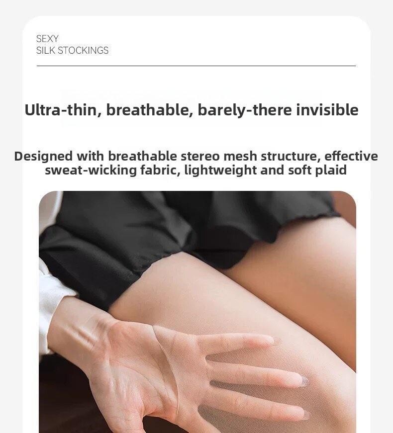 New Fashion Net Red Pineapple Pantyhose Anti-Run Tights Sheer Skin Color Invisible Spring Summer Thin Any Cut Light Leg Tights Black Socks