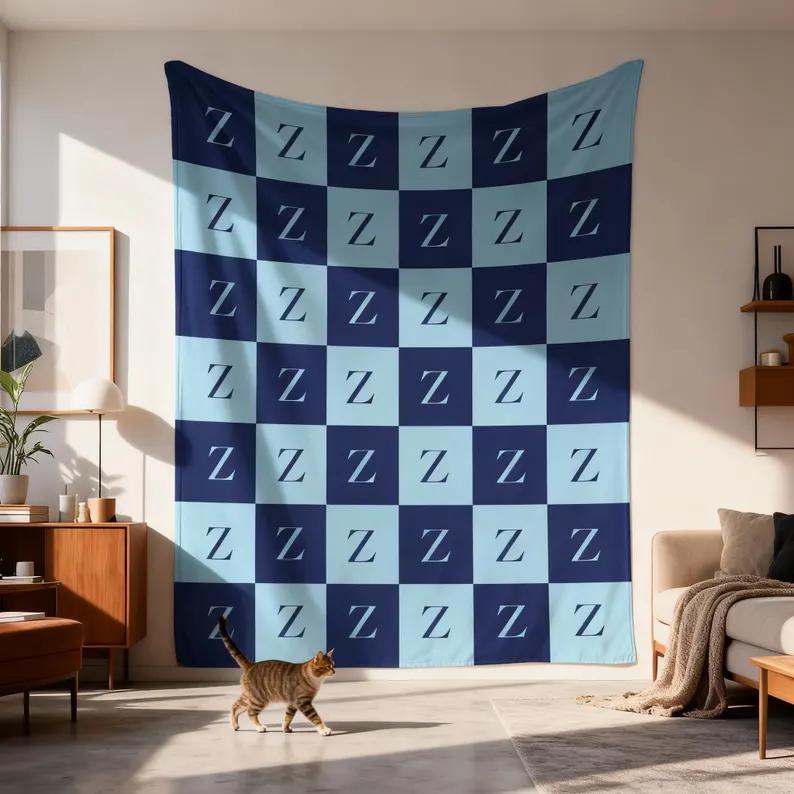 Checkered Blanket Colorful Checkerboard Throw Danish Pastel Room Decor Indie Aesthetic Soft Flannel Fleece Blanket Cozy Bedding for Girls