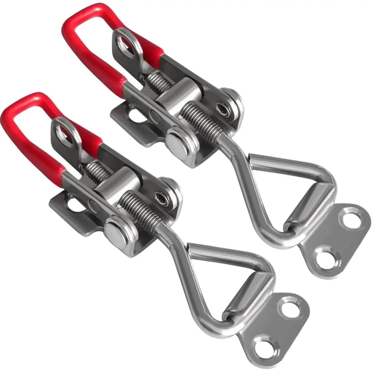 Toggle Latch Clamp 4001 with Lock Hole, 304 Stainless Steel Adjustable Heavy Duty Pull Hasp Latches For  Cabinet Tool Box Case Trunk Door, 330Lbs Holding Capacity (2 Pack)