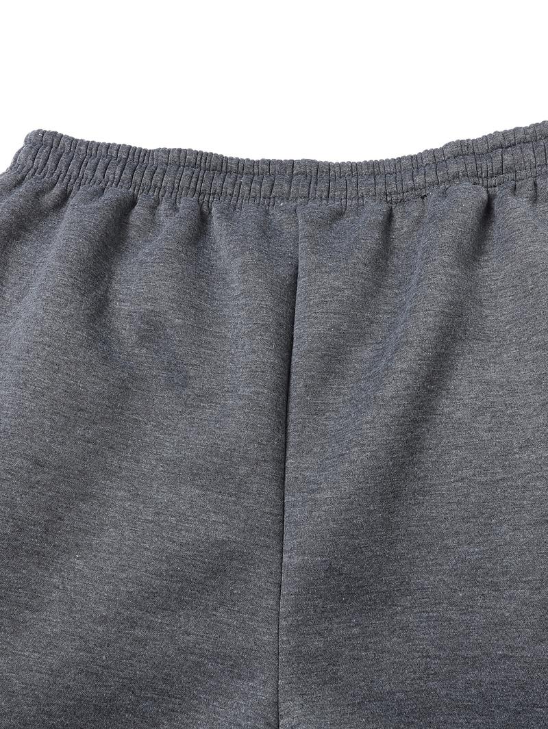 Two Jogger Pants with Elastic Waistband and Drawstring, Side Zipper, Fleece Lining, Urban Commuter Office Worker Outfit, Flowy Relaxed Fit with Ankle Cuffs, Fleece Lined Training Gymwear