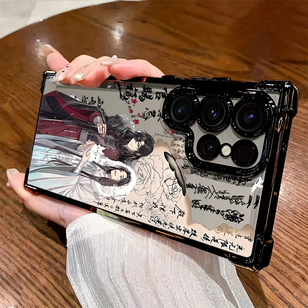 Phone Case: Ancient-Style Anime Character Phone Case, Suitable for Samsung S 23 24 25 Ultra Plus FE Phone Cover, Drop-Proof Transparent Soft Back Cover