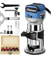 630W 5.3 Amp Wood Router Tool with Fixed Base Compact Router for Woodworking, 35,000 RPM, 1/4" collet & 5 Trim Bits, Straight & Roller Guide, 2 Wrenches and Carbon Brushes -.com 630W 5.3 Amp Wood Router Tool with Fixed Base Compact Router for Woodworking, 35,000 RPM, 1/4" collet & 5 Trim Bits, Straight & Roller Guide, 2 Wrenches and Carbon Brushes -.com