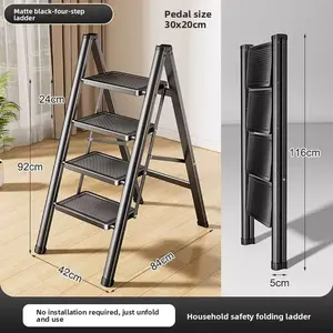 Step Ladder, Folding Step Stool with Wide Anti-Slip Pedal, Sturdy Steel Ladder,  Lightweight, Portable Steel Step Stool for Home Clean, Maintenance, House Work, Kitchen, Painting