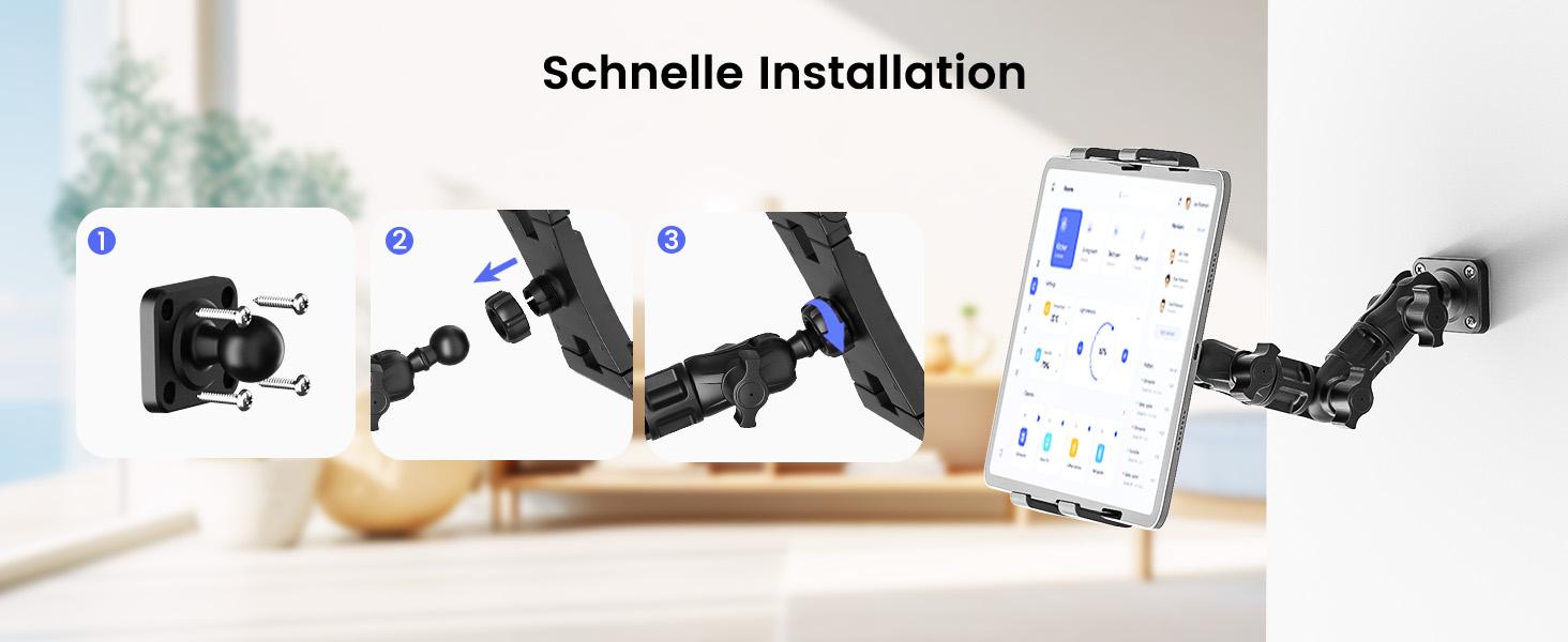 OHLPRO Tablet Holder Car Tablet Holder Truck 360 °     Rotation Adjustable Composite Arm Drill Base + Metal Clamp iPad Car Mount for 5-13 Inch Tablet Smartphone Dashboard Holder