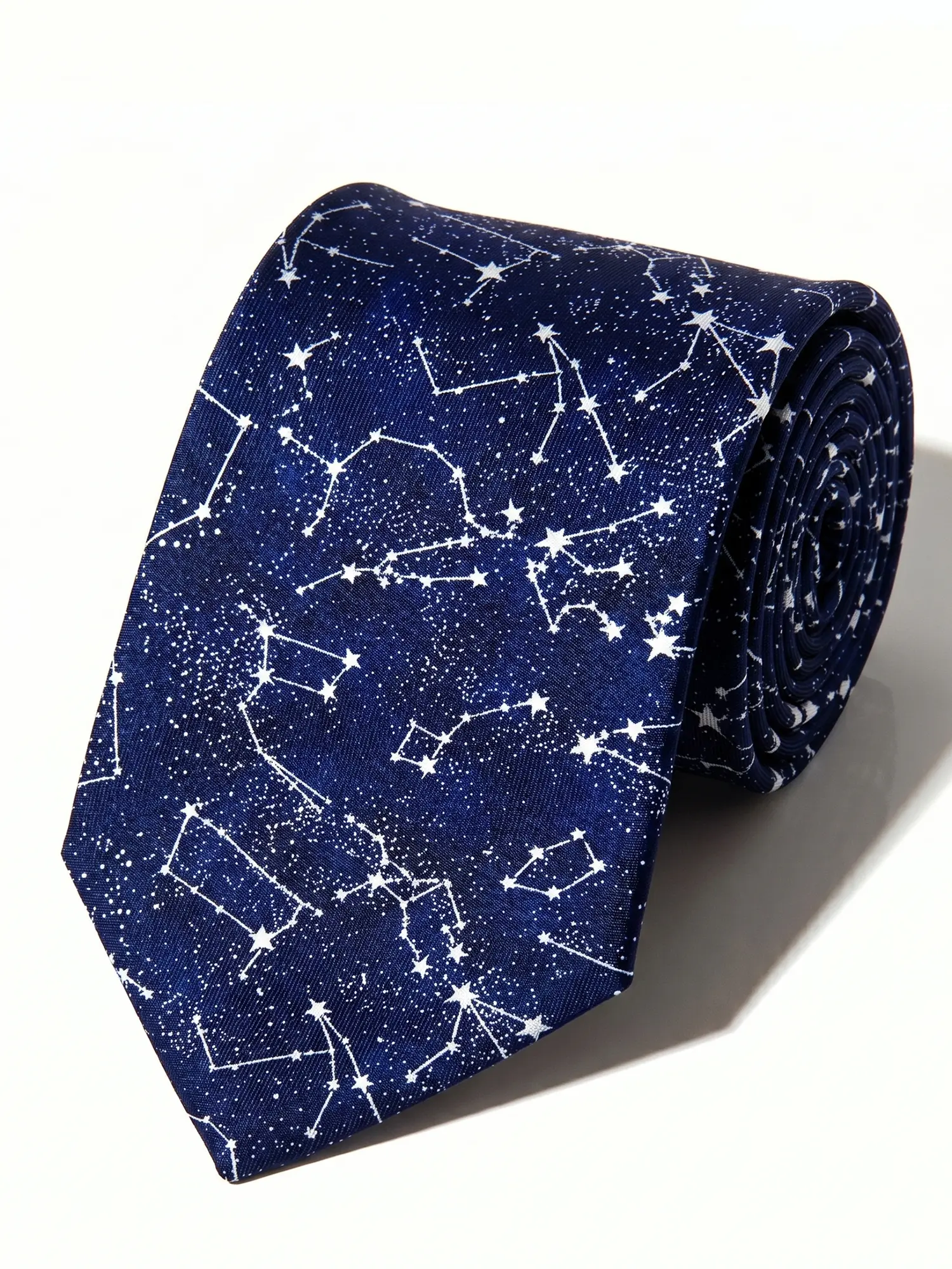 Men's Classic Galaxy Starry Graphic Skinny Tie - Funky Polyester Necktie with Space Pattern, 1 Size for Weddings, Birthday, Beach, Casual Business Suits