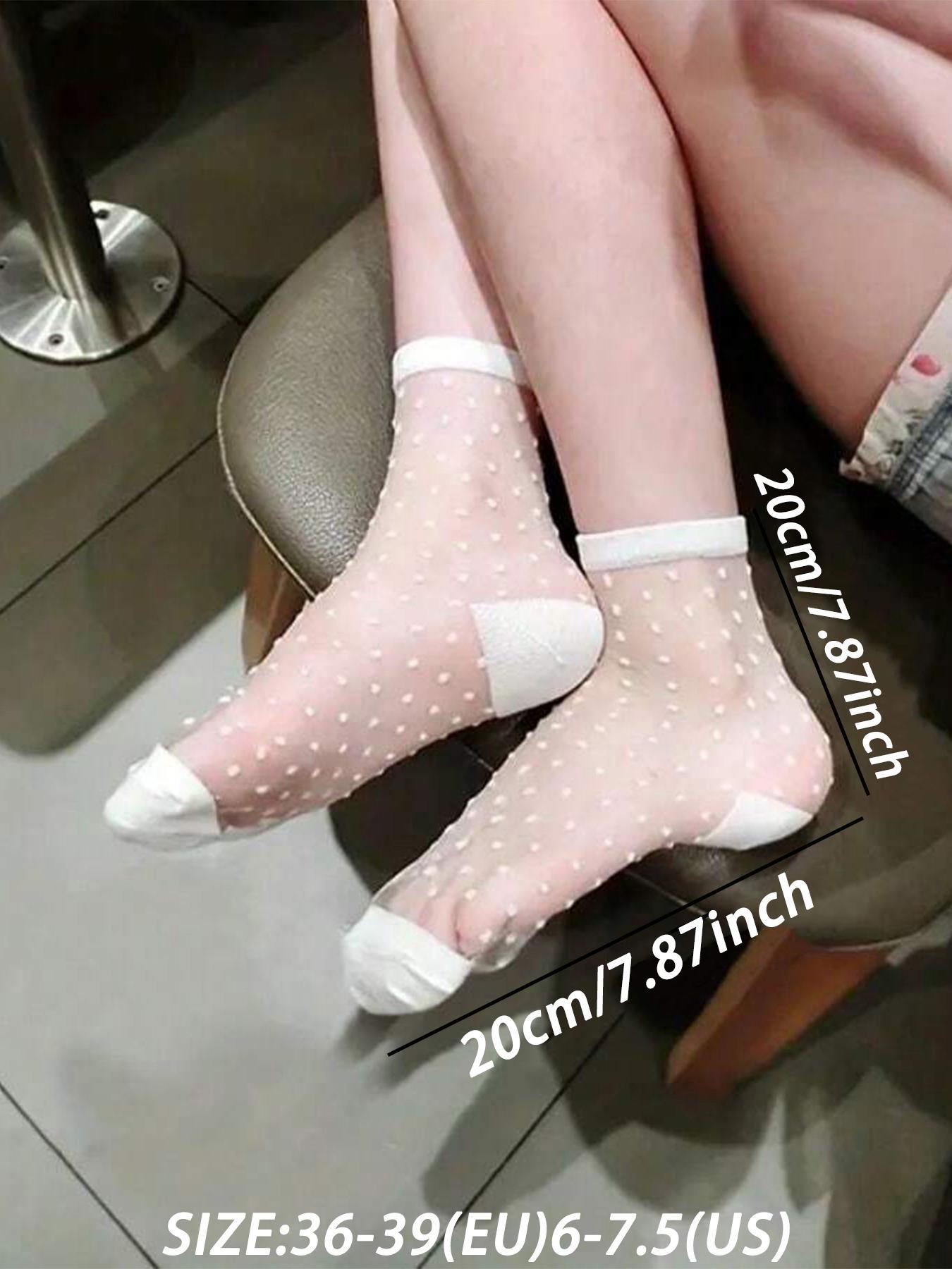 Women's Plaid Print Sheer Mid-calf Socks, Fashion Casual Comfy Breathable Socks for Daily Outdoor Wear, Women Socks for All Seasons, Breathable Fabric Socks, Socks Set