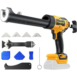 for 20V Battery – High-Tool with 6 Speeds, 450LM LED Light and Drip-Free for Sealing Tile, Floors, Sinks, and Windows(No Battery Included)