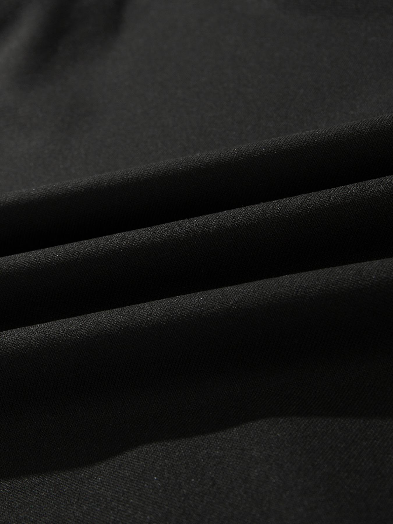 Men's Solid Color Patchwork Crew Neck Long Sleeve Fitted Knit Casual Top, Comfortable Classic Fashion Design, Perfect for Spring & Fall Seasons, Sweatshirts