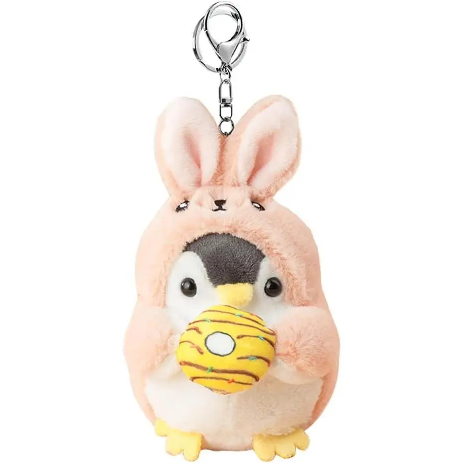 Unisex Creative Cute Donut Penguin Rabbit Keychain - Animal Themed Role Play Collectible, Car Interior Decoration, Handbag Backpack Pendant Gift (Unicorn, Shiba Inu Designs Included)