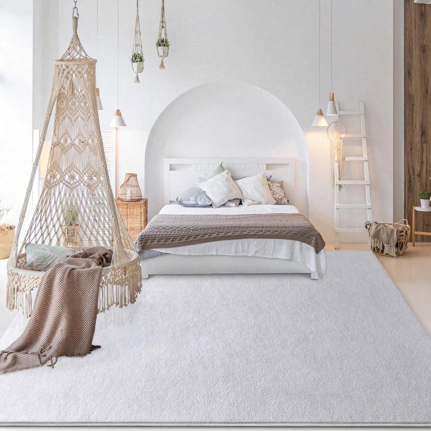 Memory Foam Area Rug - Ultra Soft Non-Slip Carpet in Burgundy, White, Yellow, Black, Blue,Multiple Sizes for Living Room-S & Bedroom-S