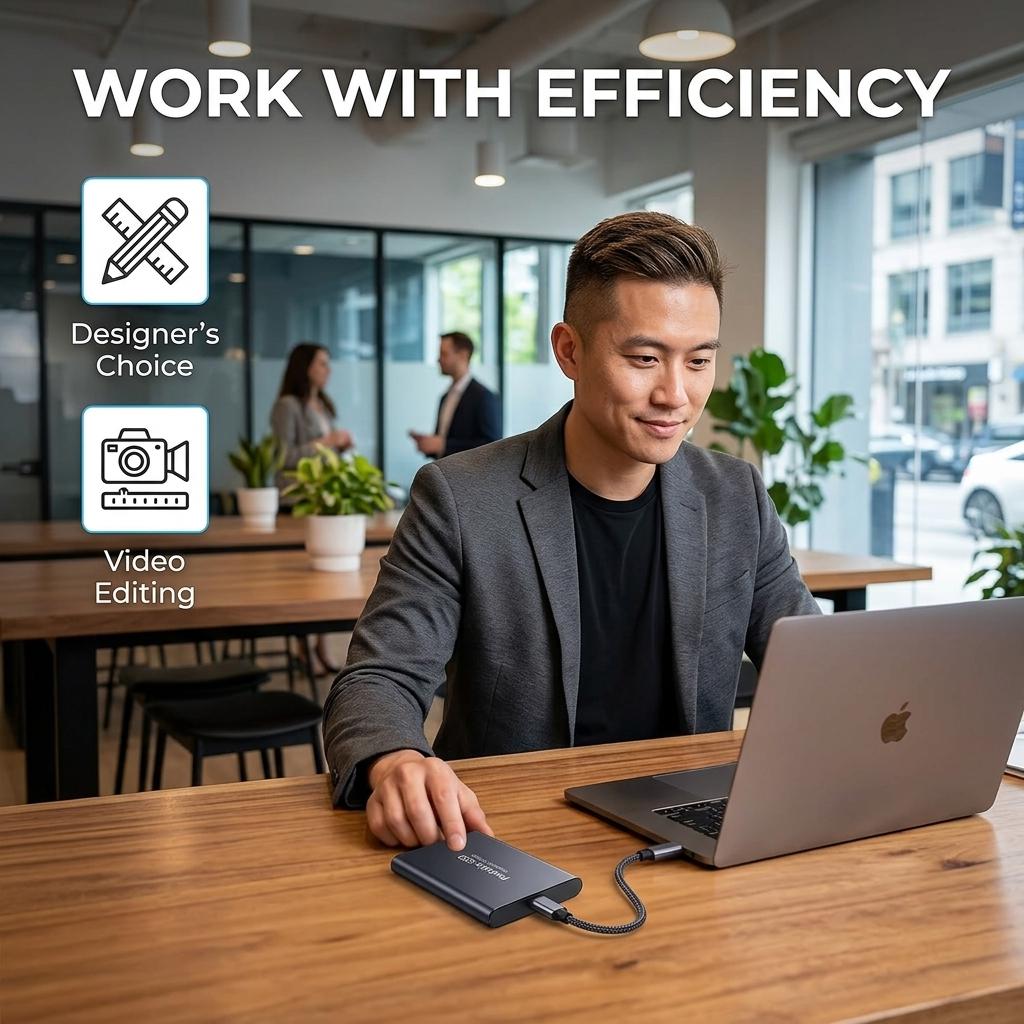 2026  Portable External SSD 1TB/2TB USB 3.2 Type-C High Speed Solid State Drive for PC Mac | Ultra Fast Transfer, Silent Operation, Plug and Play, Mobile Storage