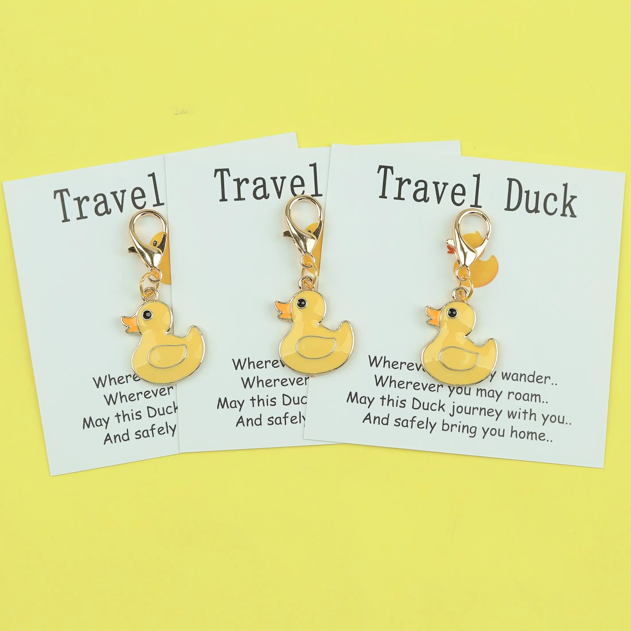 10pcs Duck Keychain Set, Whimsical Stress-Relieving Charms, Graduation Keepsake, Travel Souvenir, Lighthearted Accent for Adults