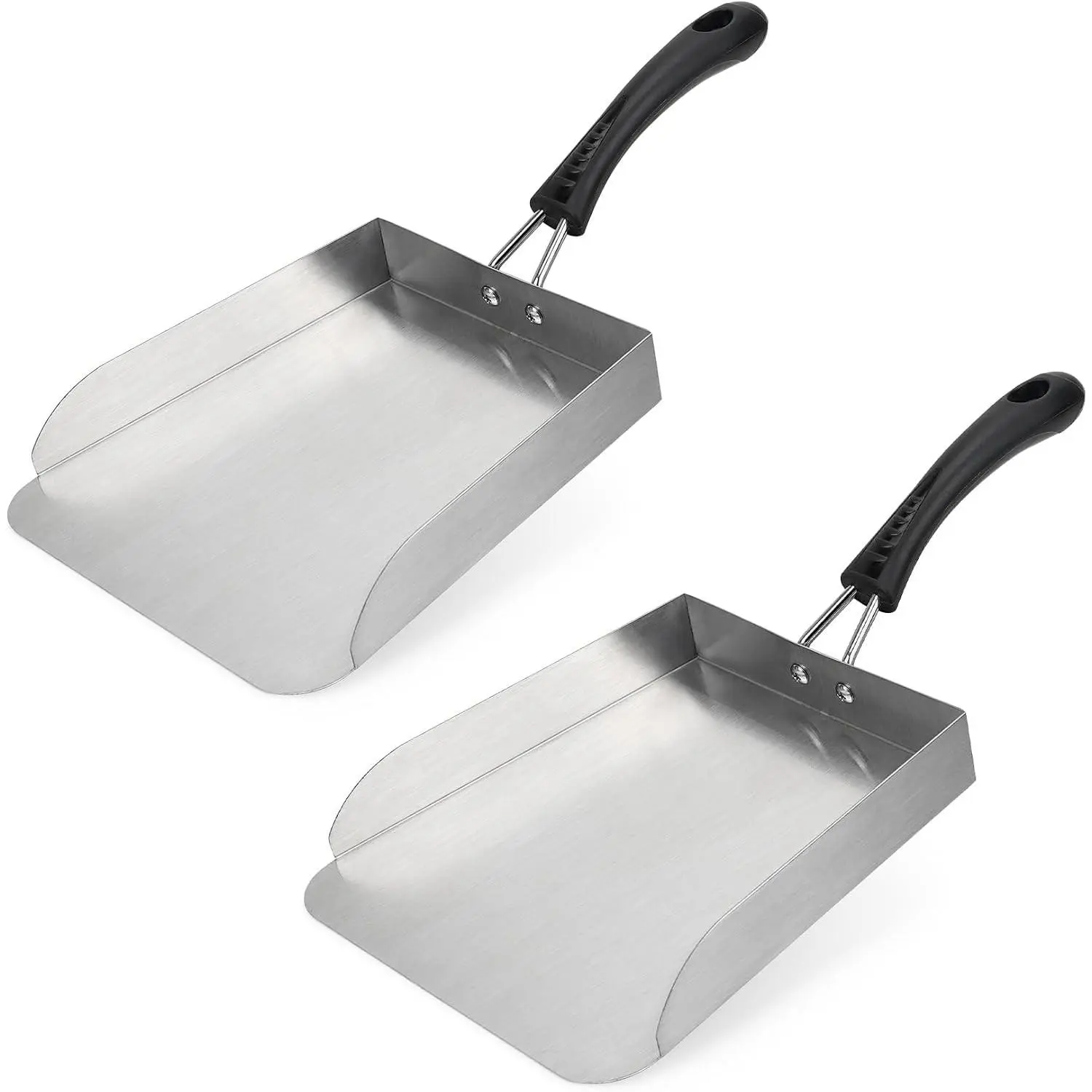 2 Pack Smash Burger Spatula, Stainless Steel Griddle Food Mover, Large Griddle Scraper Food Shovel - Stir Fry Spatula, Fried Food Scoop, Hibachi ToolsGift.