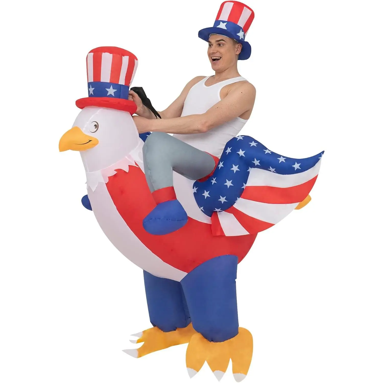 Independence Day Inflatable Costume USA Eagle 4th of July Party Inflatable Decor for Adult/Parade/Halloween