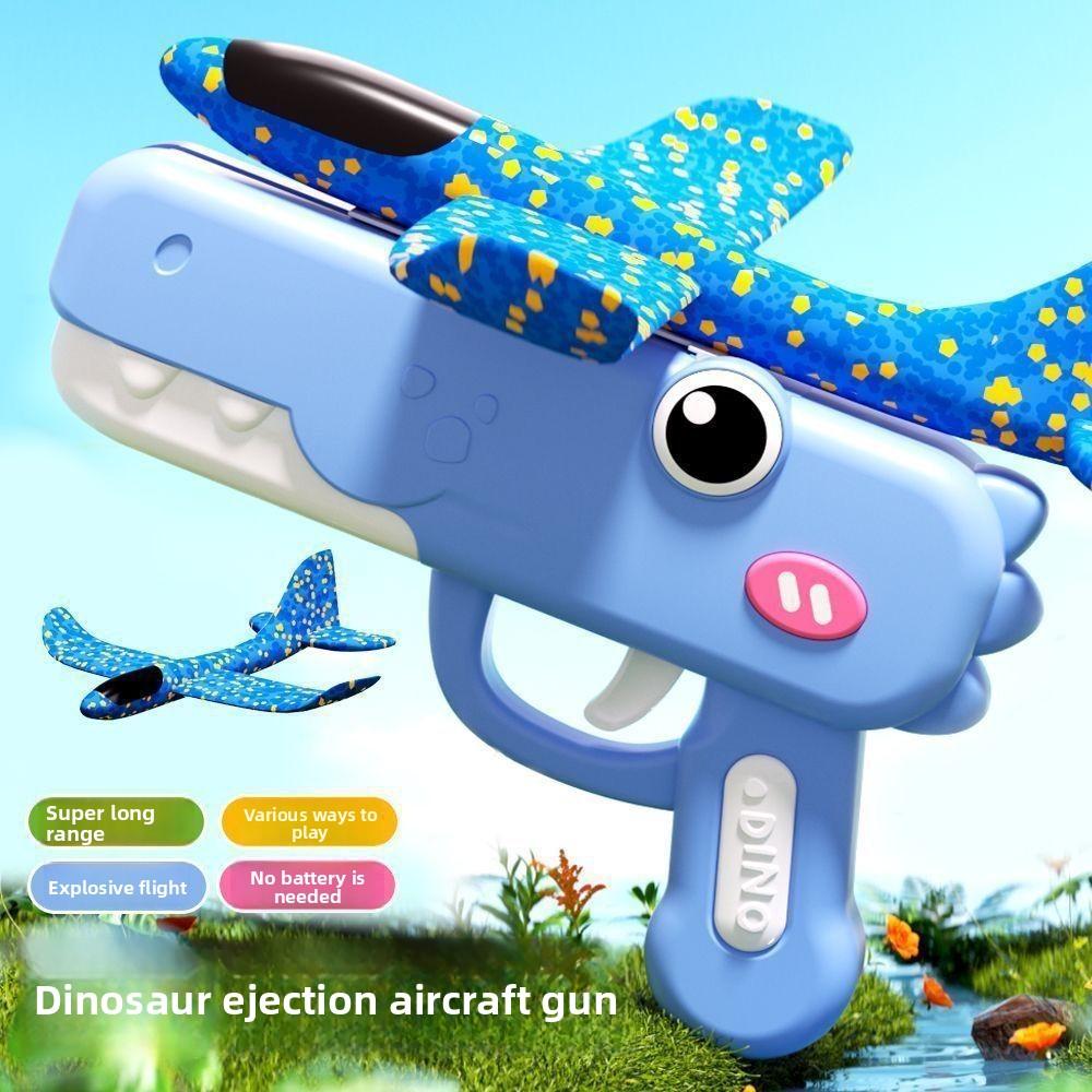 Children Handheld Launcher Foam Flying Plane Hand Throwing Taxi Plane Outdoor Sports Flying Saucer Boy Toy