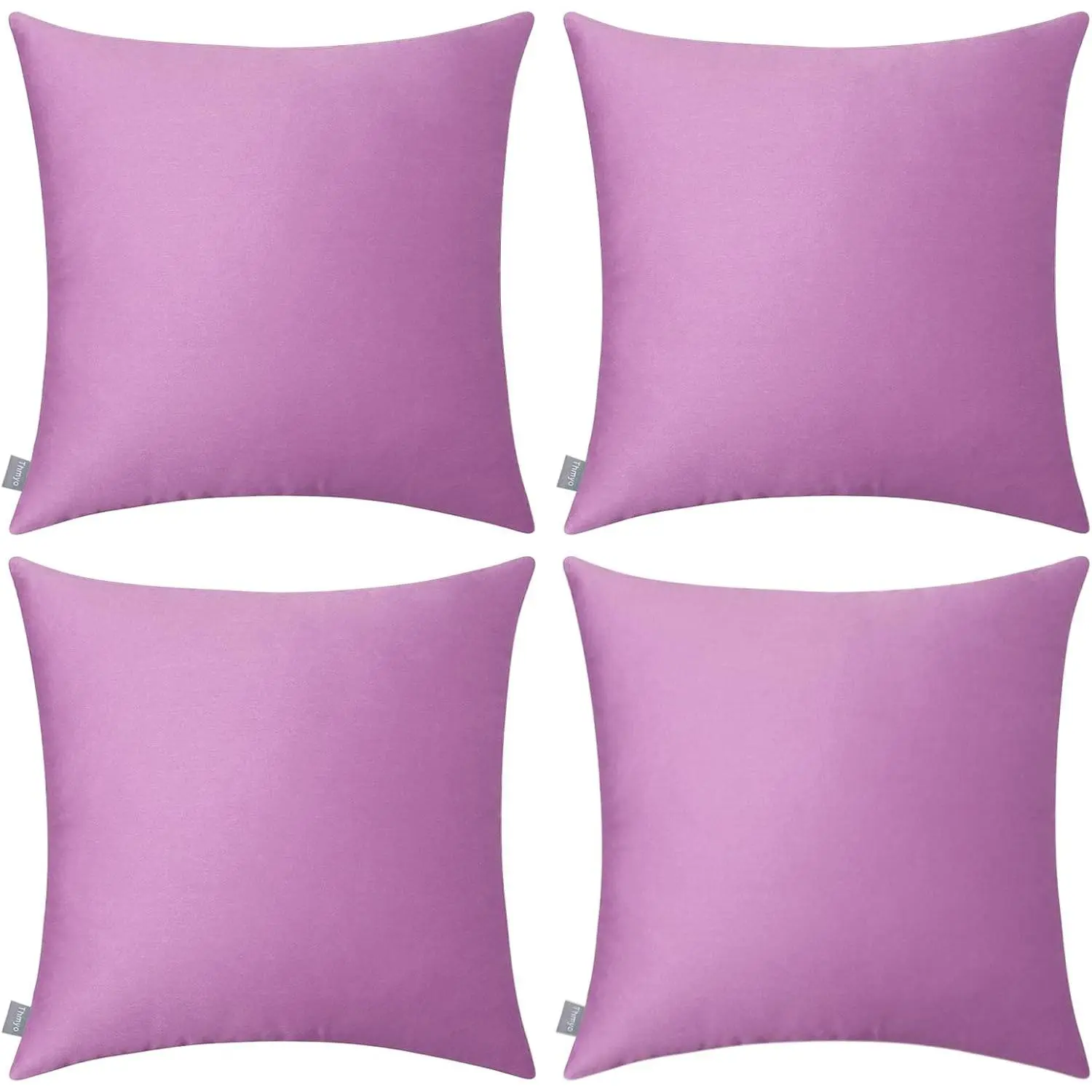 4-Pack 100% Cotton Comfy Square Shape Cushion Covers - 18x18 in/45x45 cm Pinkish Purple Blank Covers for Room Decor, House Decor, DIY Projects, Custom Graphic Print, Breathable, Low Heat Dry
