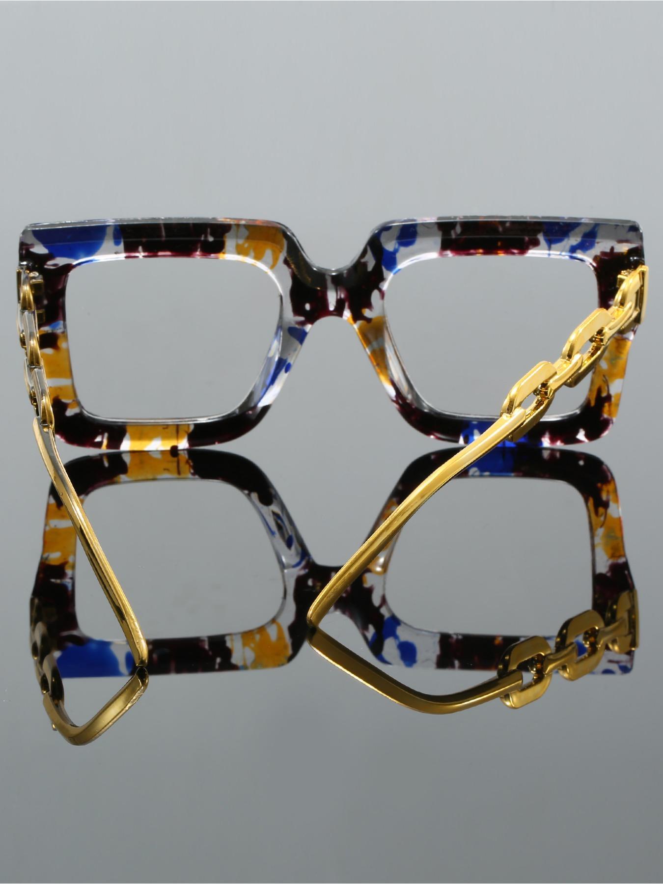 Unisex Fashionable All-match Trendy Tinted Lens Eyeglasses, Stylish Trendy Eyewear, Casual Eyeglasses for Everyday Use, Fashion Accessories for Outdoor Activities