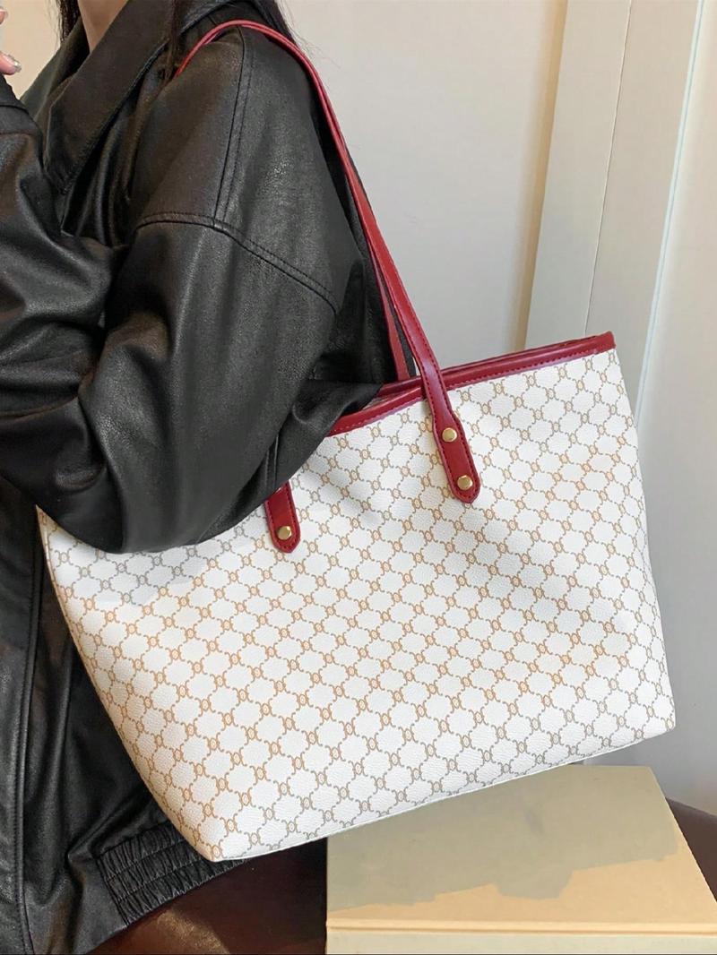 Fashionable Large Capacity Shoulder Bag, Casual Versatile Tote Bag for Women, Trendy All-match Commuter Bag for Daily Used, Handbag Shoulder Bag, Fashionable Patterned Bag