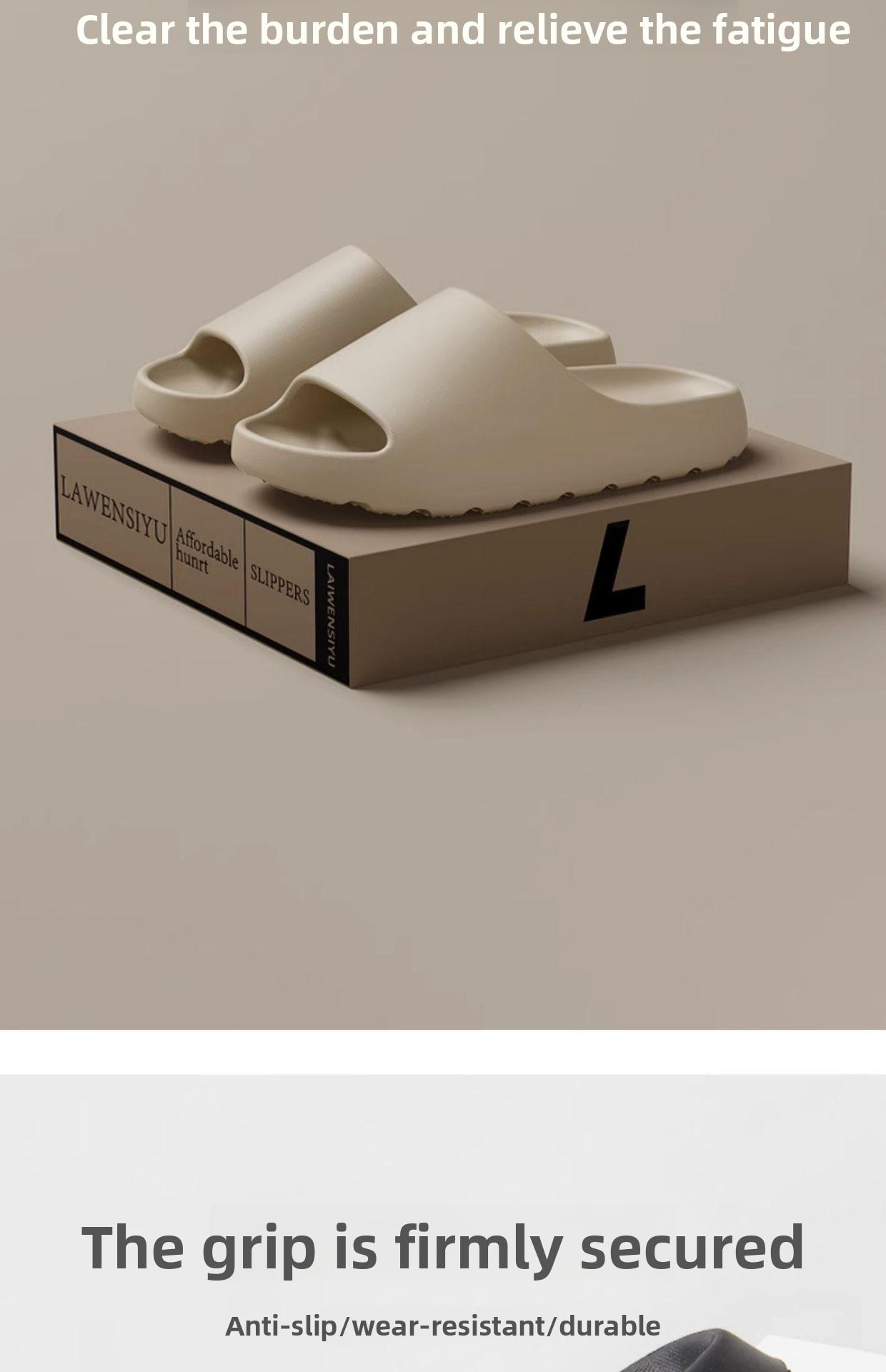 Coconut Slippers for Men, Sports Outdoor Wear, Home Use, Thick Sole EVA Slippers with Soft Cushioning for Women