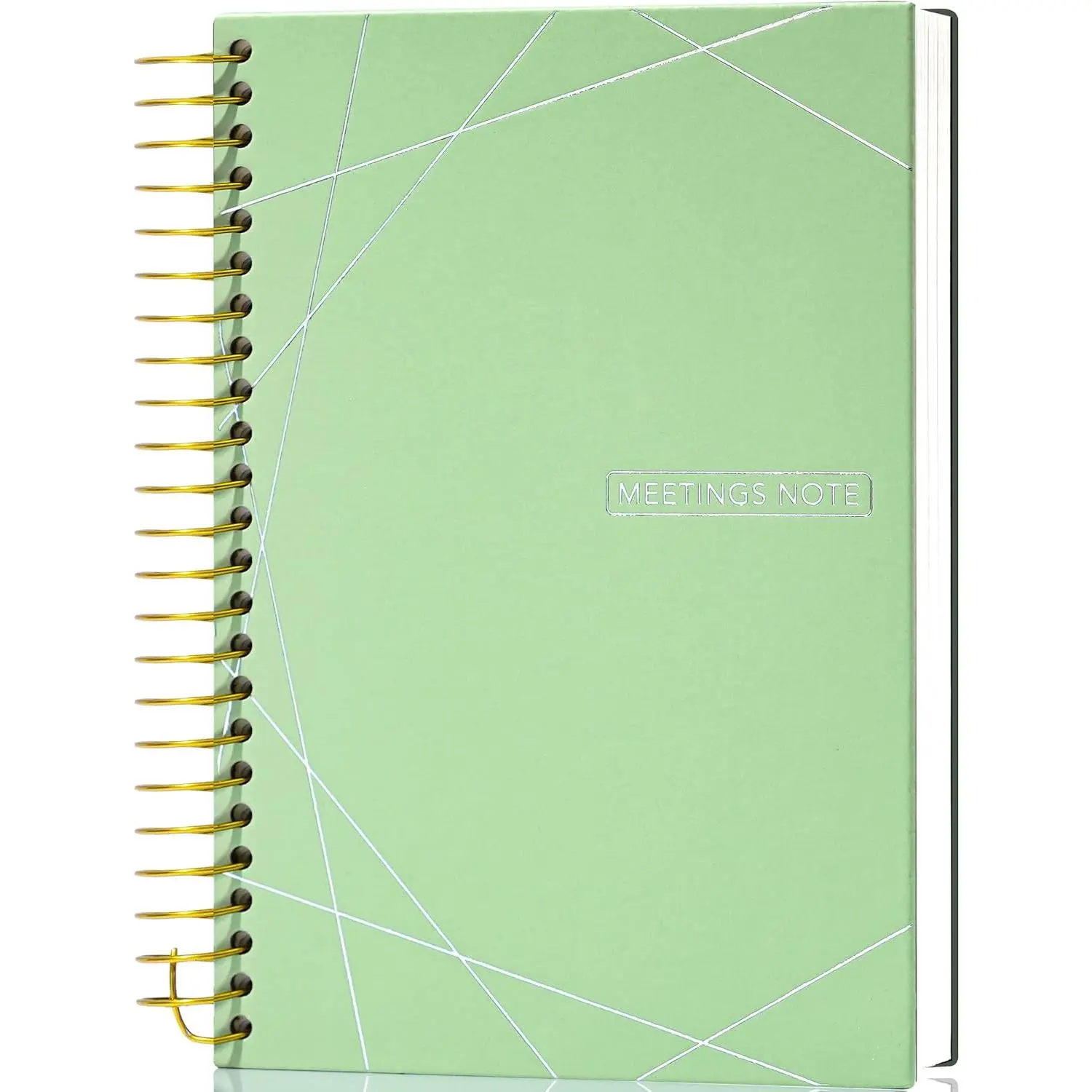 Meeting Notebook, Spiral notebooks for Work,5.6x8.3, Green | 240 Pages, Hardcover Meeting Notes for Wommen Men, Project Planner, Agenda Organizer, Note Taking Supplies