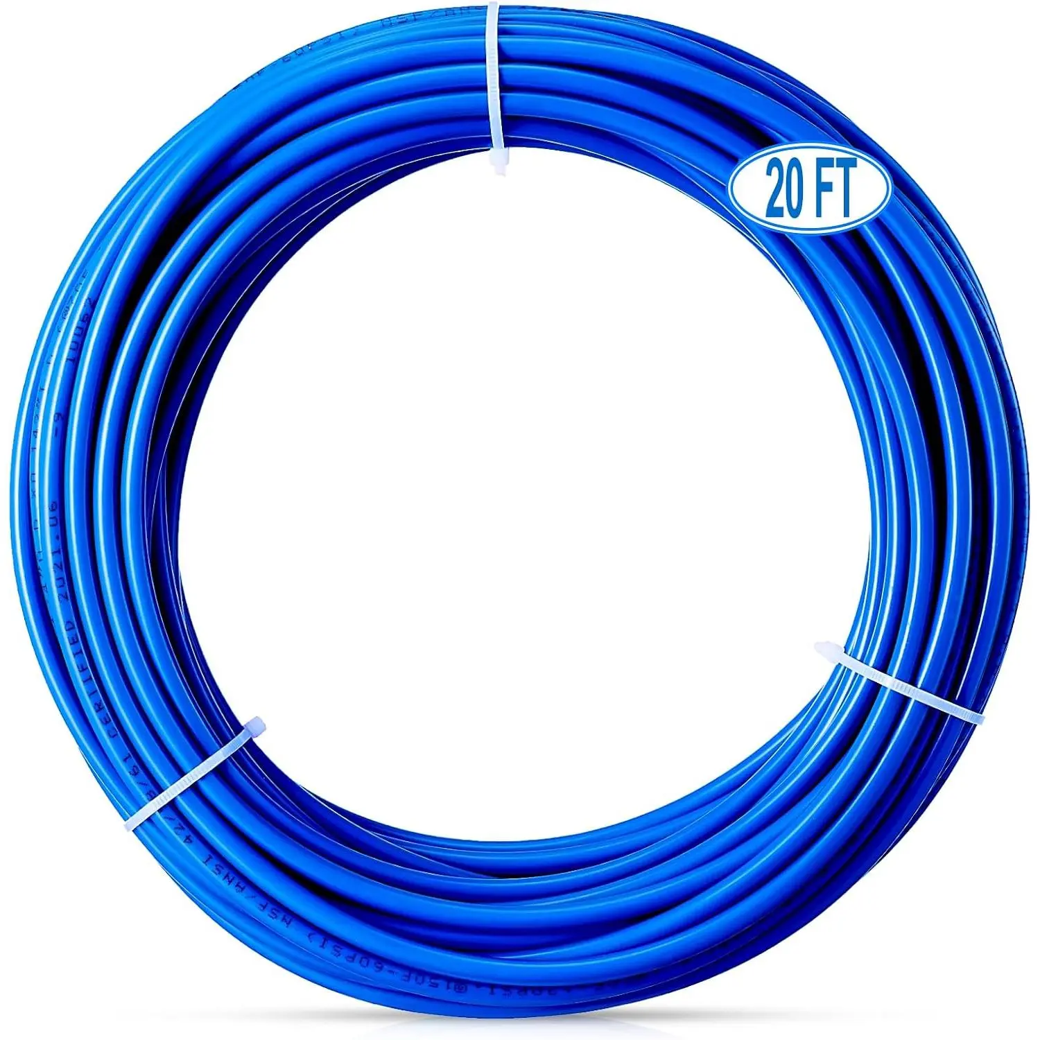 20FT 1/4" O.D.RO Water Tubing,NSF Certified Hose for RO Filter System,Blue | Foodgrade  Flexible Plastic Hose,Suitable for Drinking Water Filters,Refrigerator,Icemaker,Filter Water Faucet