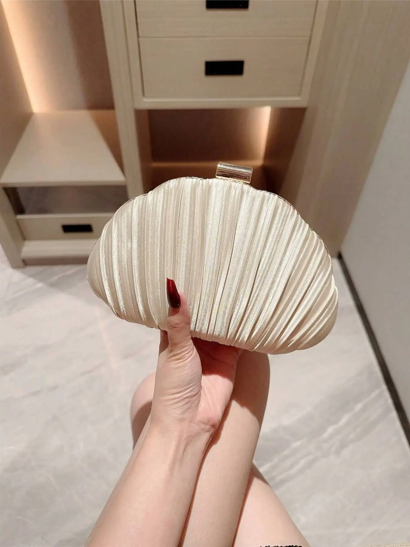 New Romantic Shell Bag, Evening Clutch Purse for Women, Bridal Shoulder Bag, Mother's Day Gift, Elegant Handbag for Wedding Season