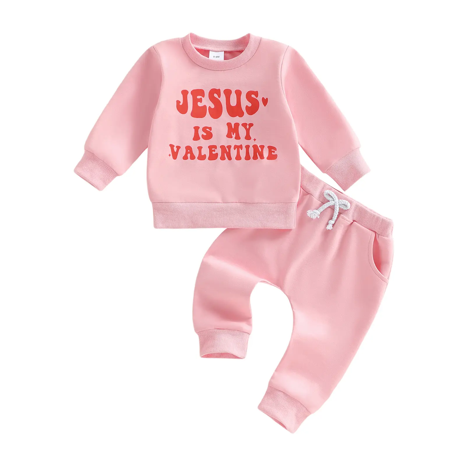 Baby Boy Girl Cute Letter Print Long Sleeve Sweatshirt and Elastic Long Pants Toddler Valentine Outfits