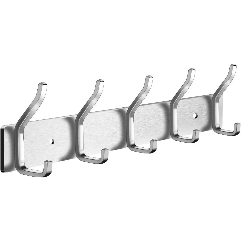 Coat Rack Wall Mount, Stainless Steel Coat Hanger Wall Mount, 14 Inch Hat Rack Holder for Wall, Key Holder Purse Racks, Towel Rack for Bathrooms (1, )