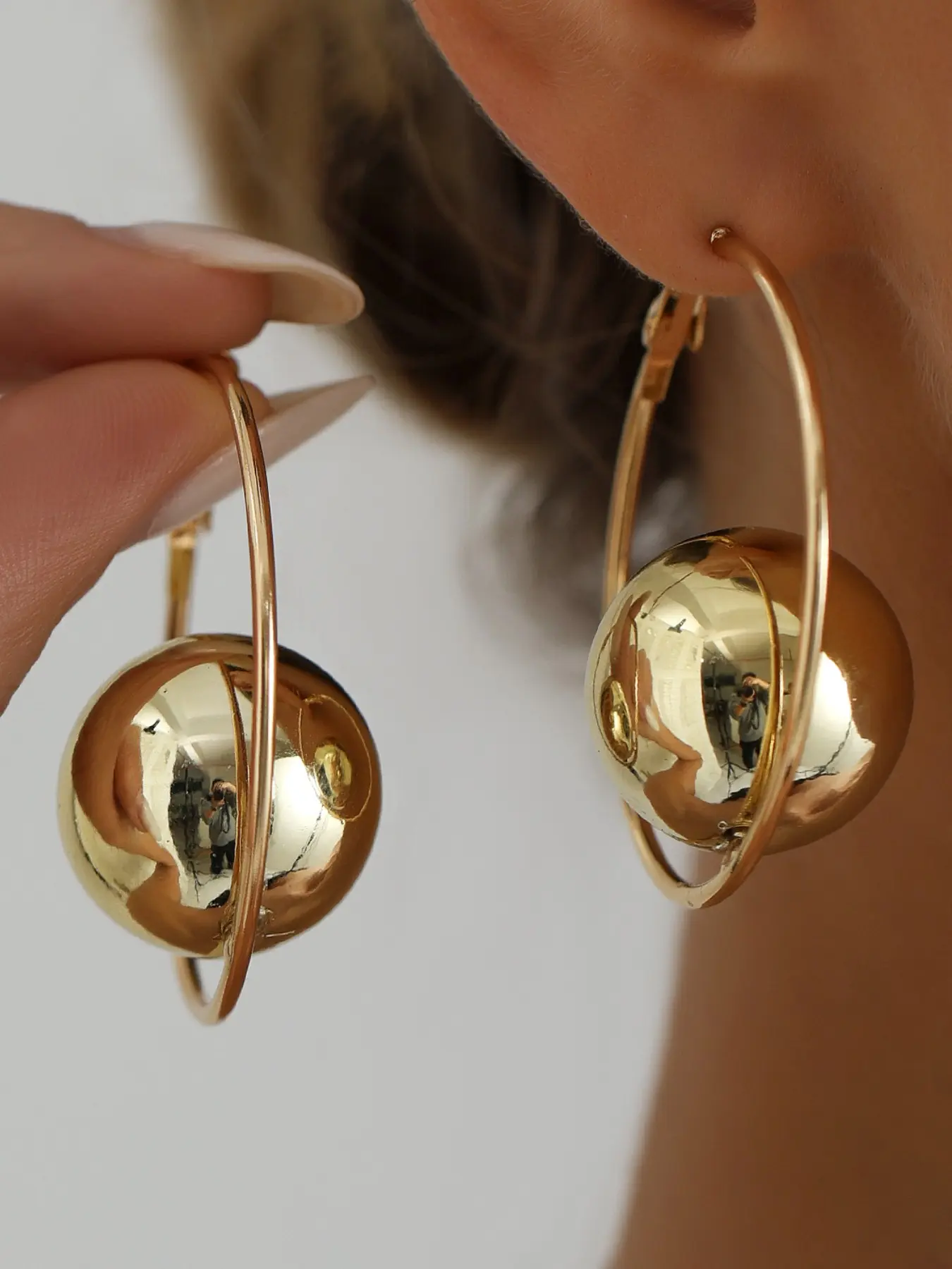 Luxury Style Saturn Design Earrings, Commuter Jewelry, Elegant Accessory for Daily Wear, Perfect Gift Idea