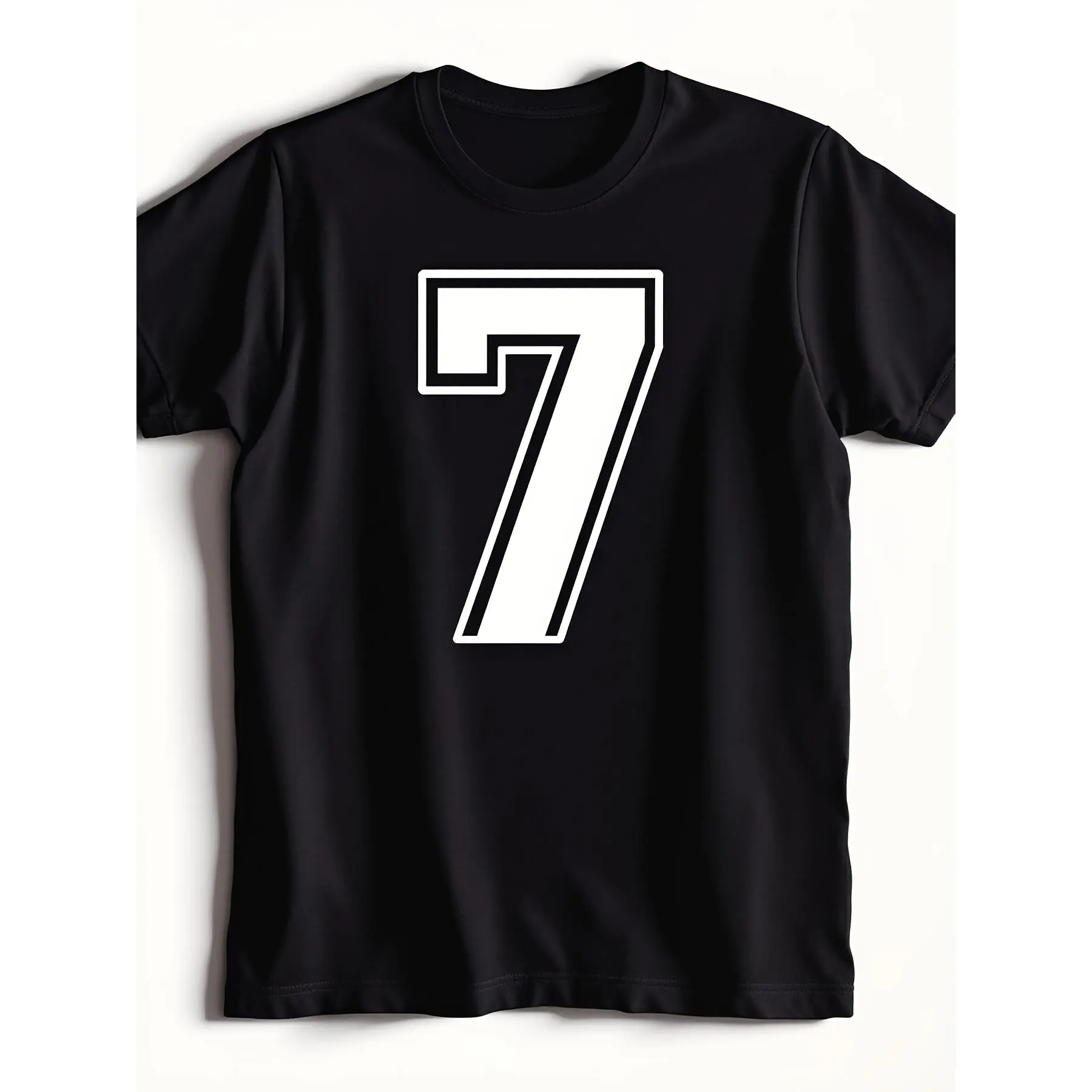 Men'S Number 7 Jersey T-Shirt Team Logo Number 7 Print Sports Apparel Breathable Short Sleeve Training Shirt for Soccer Casual Wear Machine Washable Summer Athletic Outfit Retro casual short-sleeved T-shirt with a round neck and printed pattern suit