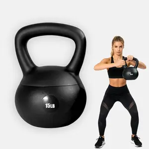 Soft Vinyl Anti-Slip Kettlebell 10 15 20 LB, Shock Absorbing Anti-Impact Fitness Weight for Women Home Beginner Gym