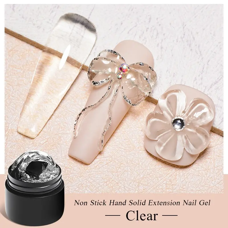 FOUR LILY 1Pc Solid Builder Gel, Non-Stick 3D Sculpting Gel Polygel, Poly Extension Gel for Nail Embossing & Shaping, Solid Carving Gel for Nails Molding Gel Manicure Salon Supplies, DIY Nail Art Manicure at Home, Extend Gel