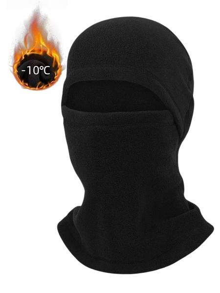 Autumn Winter Fleece Face Mask, Windproof Ski Cap and Hooded Neck Warmer for Unisex Outdoor Sports