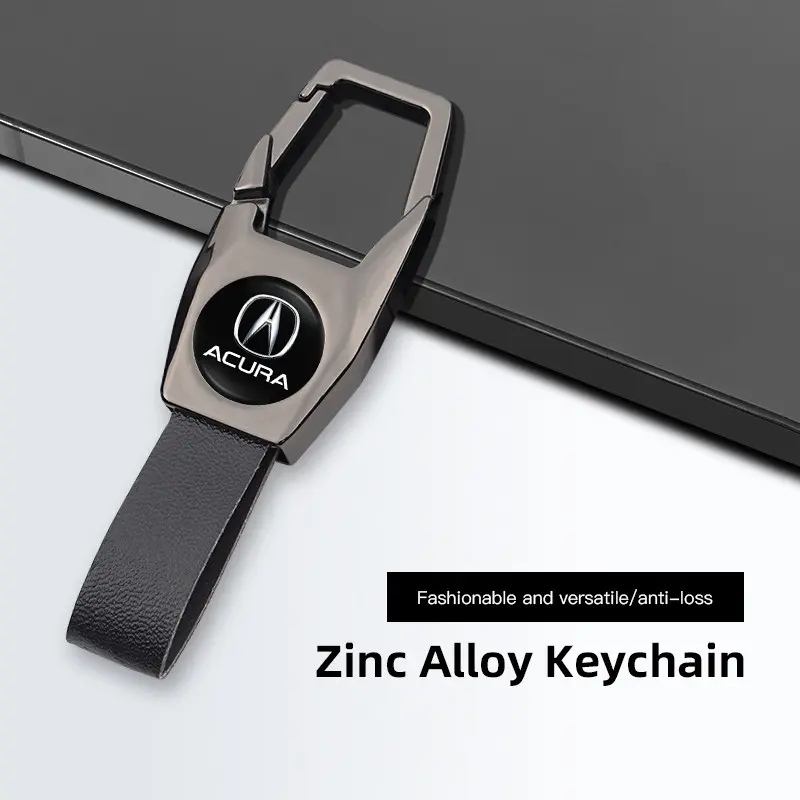 Deluxe PU Leather Keychain with Car Badge Keychain Pendant For Acura ADX RDX ZDX Integra NSX MDX TLX CDX ILX RLX TL RL