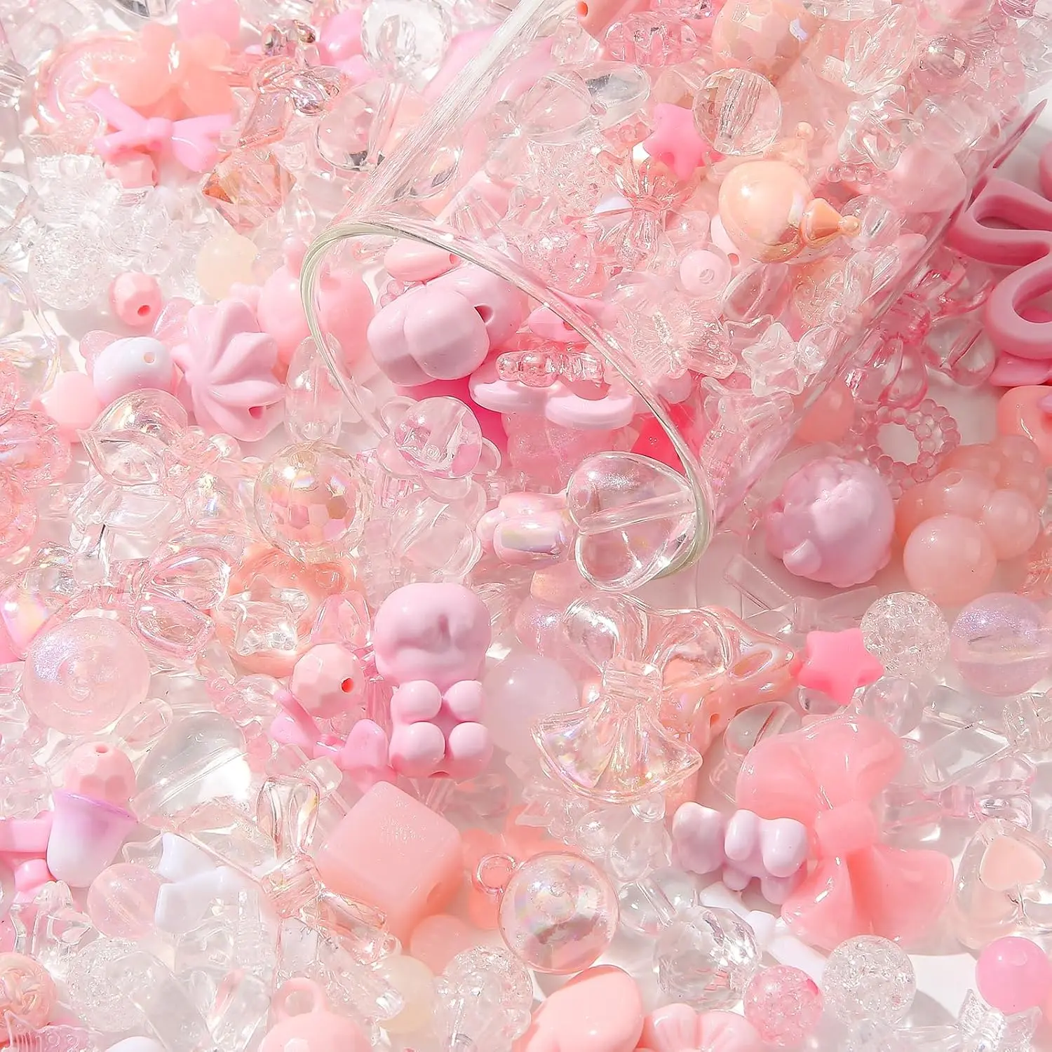 500g   Beads Flower  Butterfly Candy  Kawaii Beads for  Bracelets  Making DIY Plastic Crafts ()