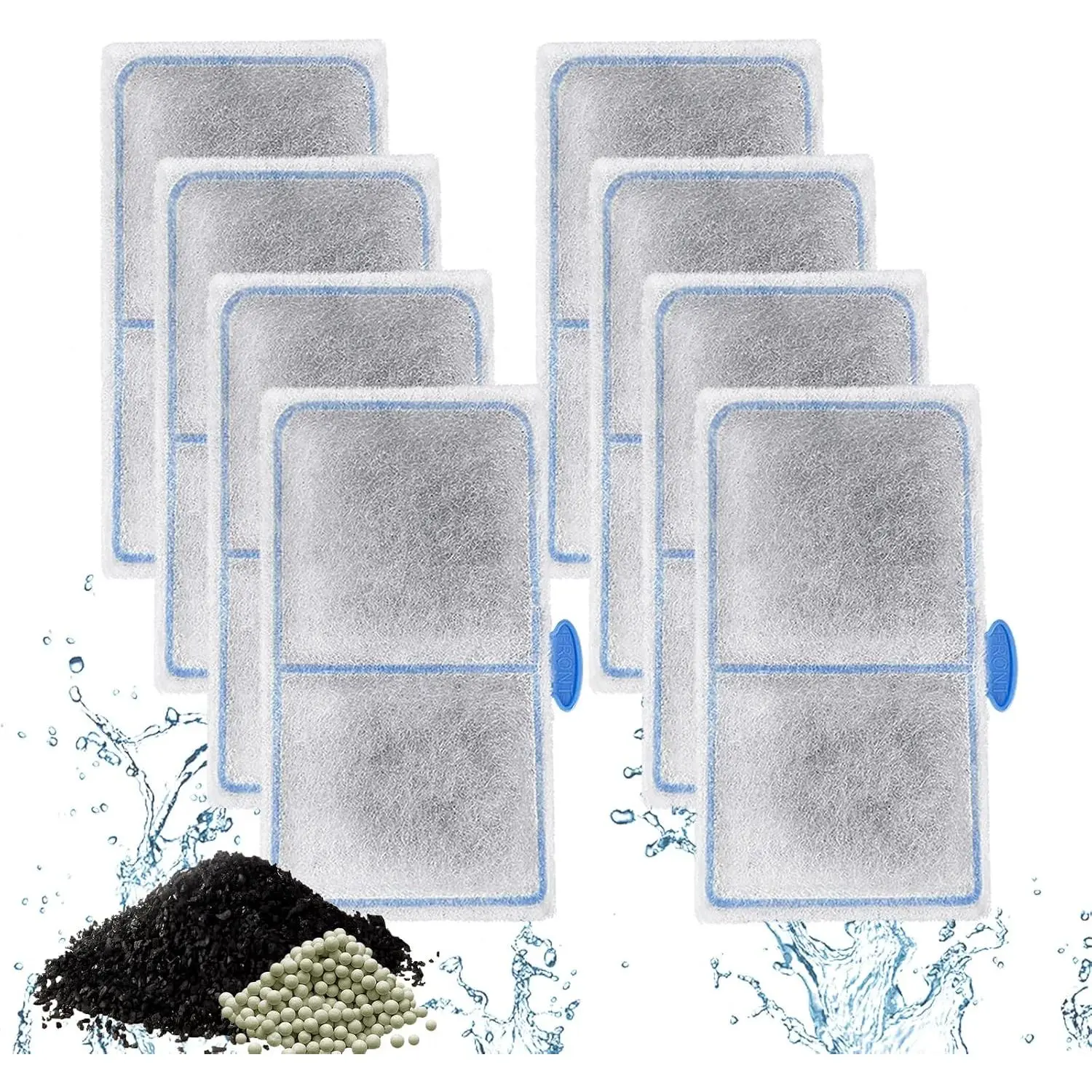 8 Pack Filter Cartridges Compatible with EF-S  and BF5 BETTAFLO Filter, Thickened Fish   Filters  with Zeolite