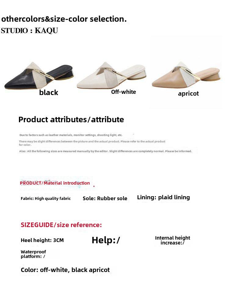 2025 New Women's Closed-Toe Mule Shoes, Fashionable Summer Slip-On Casual Flats, Low Heel Outdoor Slides