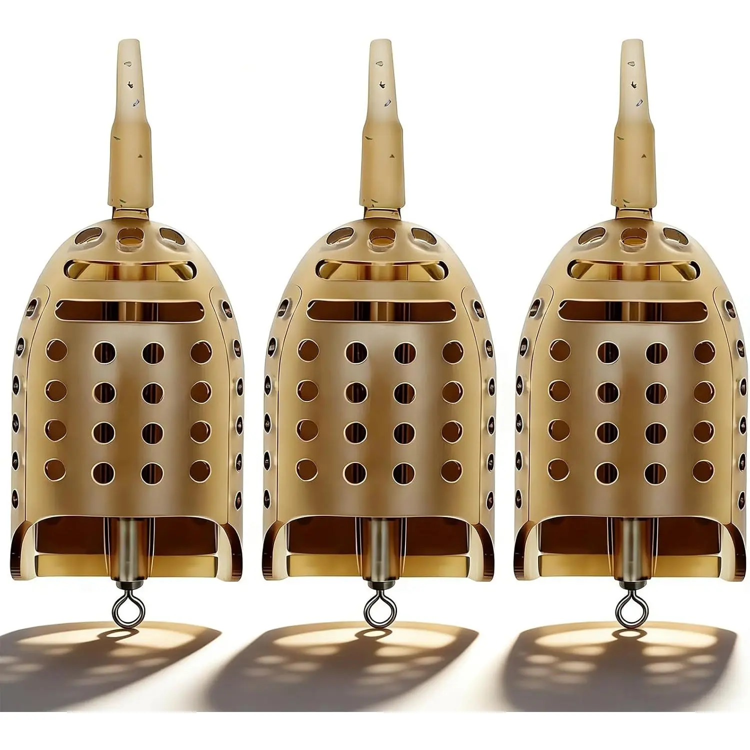 YOTO 3 count Fishing   Cage Feeder Basket Holder - Rust-Resistant Plastic  Feeder for Carp Fishing - Lightweight Coarse Lure Feeder for Freshwater and Saltwater