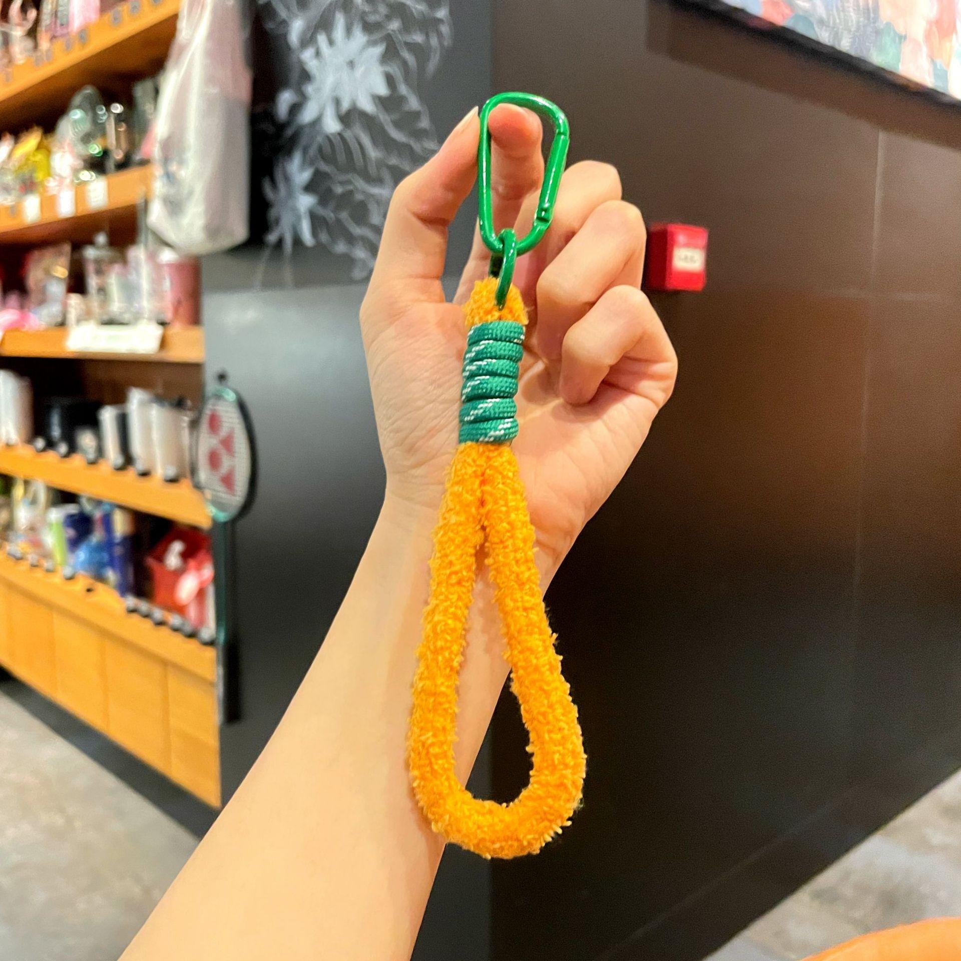 Stuffed braided lanyard key ring colorful small fresh mobile phone lanyard bag key pendant practical mobile phone chain