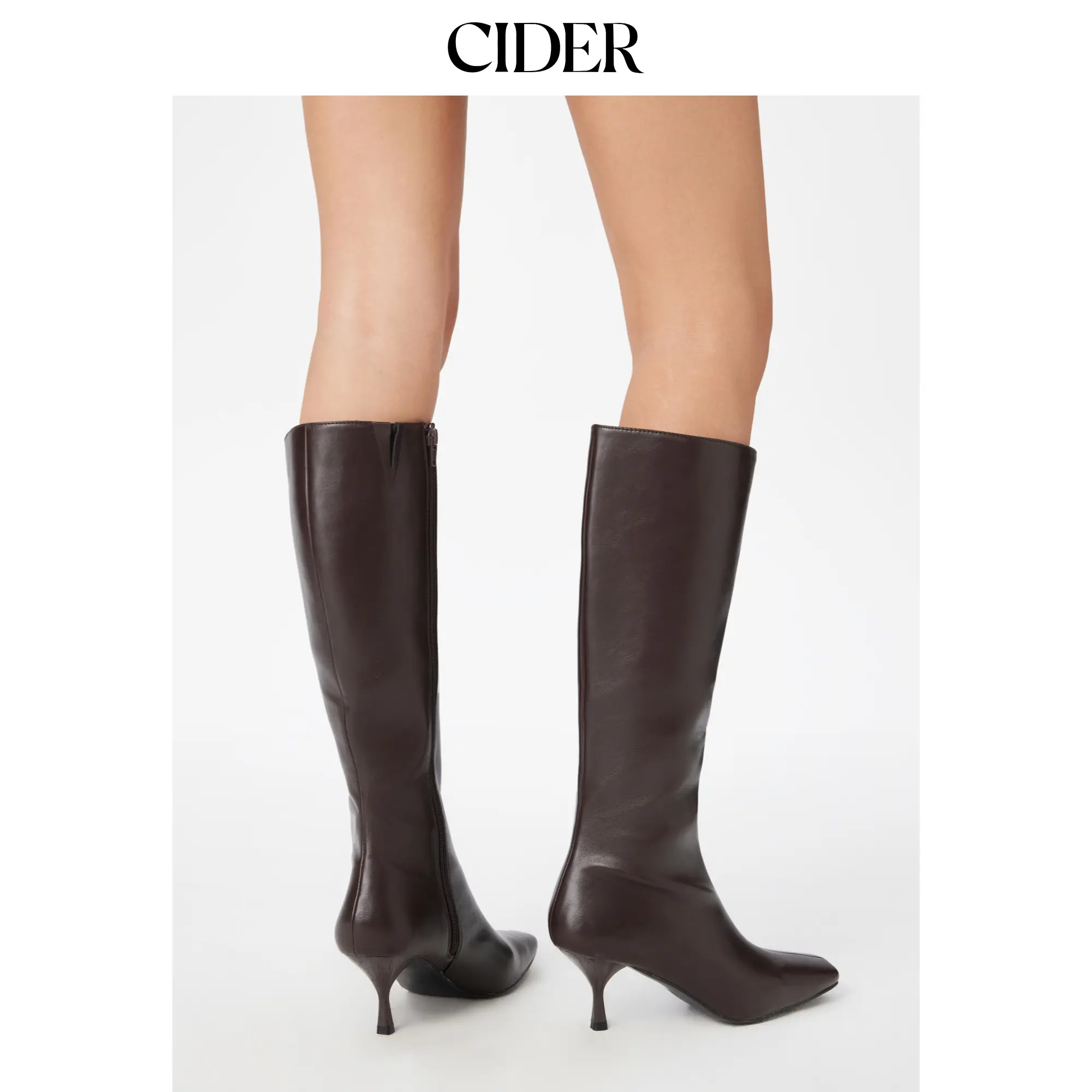 Cider SQUARE TOE STILETTO KNEE HIGH BOOTS