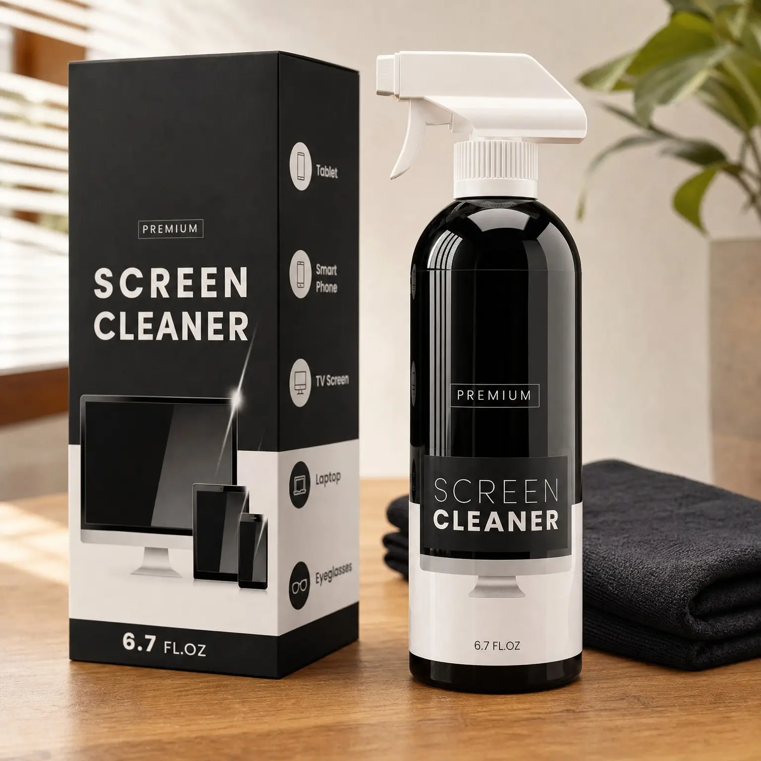 Screen Cleaner Spray – Large Screen Cleaner Bottle for TV, Computer, Laptop, Phone, iPad – Electronic Cleaning Kit (1 Pack)
