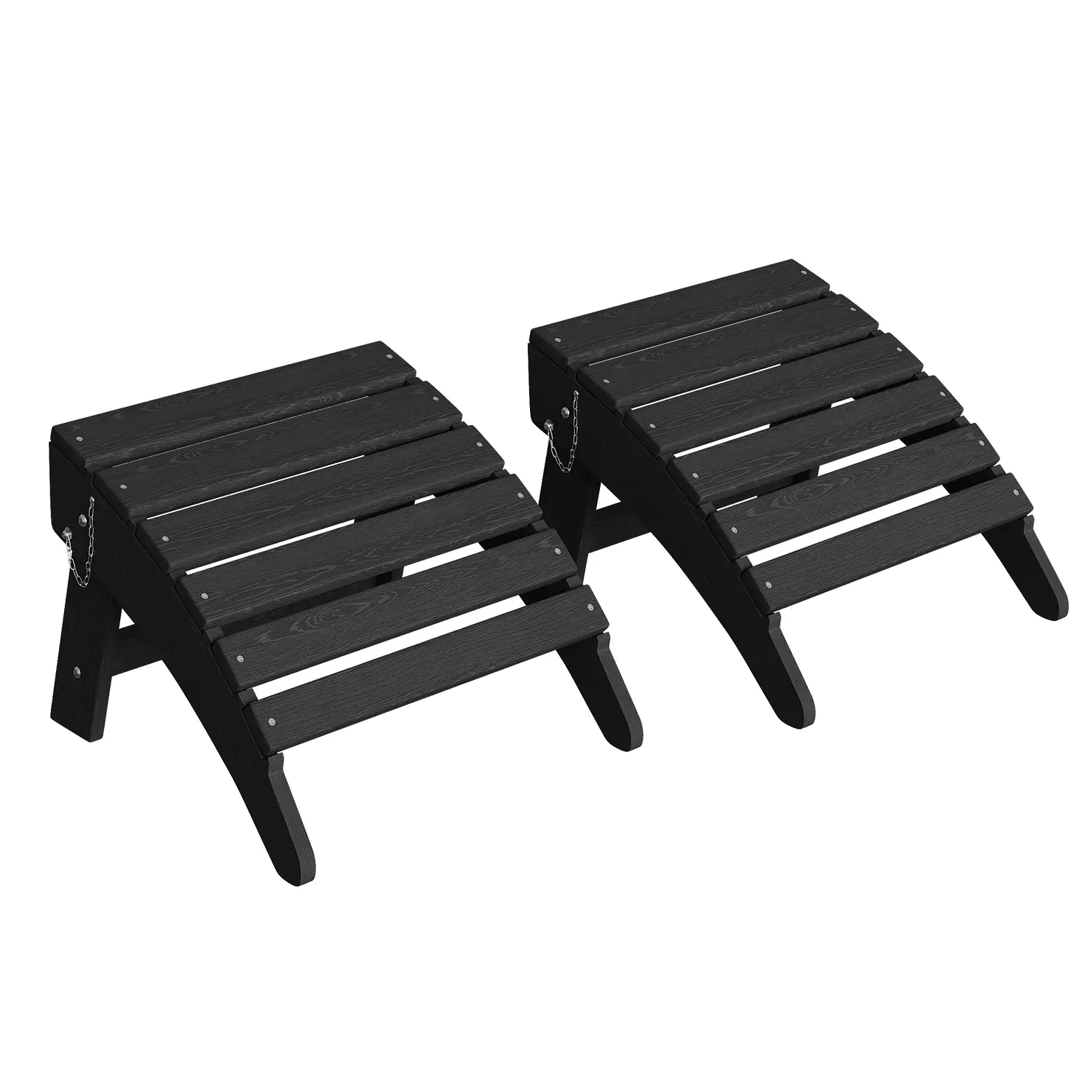 Heavy-Duty HDPE Foldable Adirondack Ottoman, All-Weather Outdoor Footrest, 10 lbs 13.8 Inches High Ergonomic Patio Stool for Gardens, Balconies & Adirondack Chairs