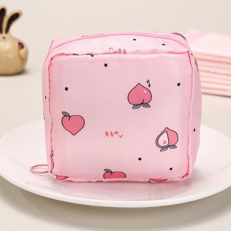 Cartoon Pattern Sanitary Napkin Storage Bag, 1 Count Portable Menstrual Pad Storage Bag, Small Zipper Space-Saving Pouch, Space Saving Bags for Outdoor Travel and Home Organizer Supplies #GLOBAL PICKS