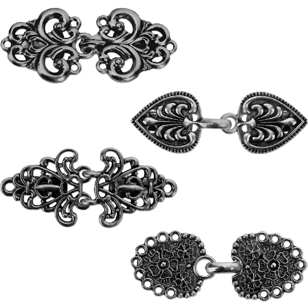 Vintage Sweater Shawl Clips 4 Pack Brooch Set Elegant Cardigan Brooch Pins Zinc Alloy Party Wedding Decor