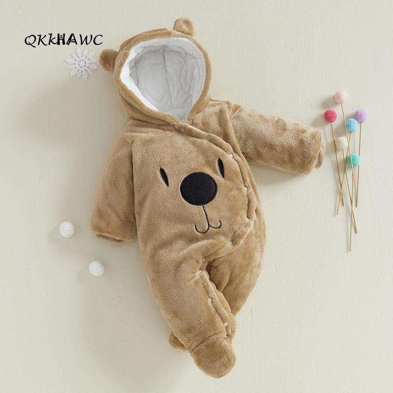 Baby Hooded Footie Romper Snap Up Fleece Snowsuit Winter Outwear Cute Pattern Jumpsuit Cozy Baby Hooded Footie Romper Snap Up Fleece Snowsuit Winter Outwear Cute Pattern Jumpsuit Cozy