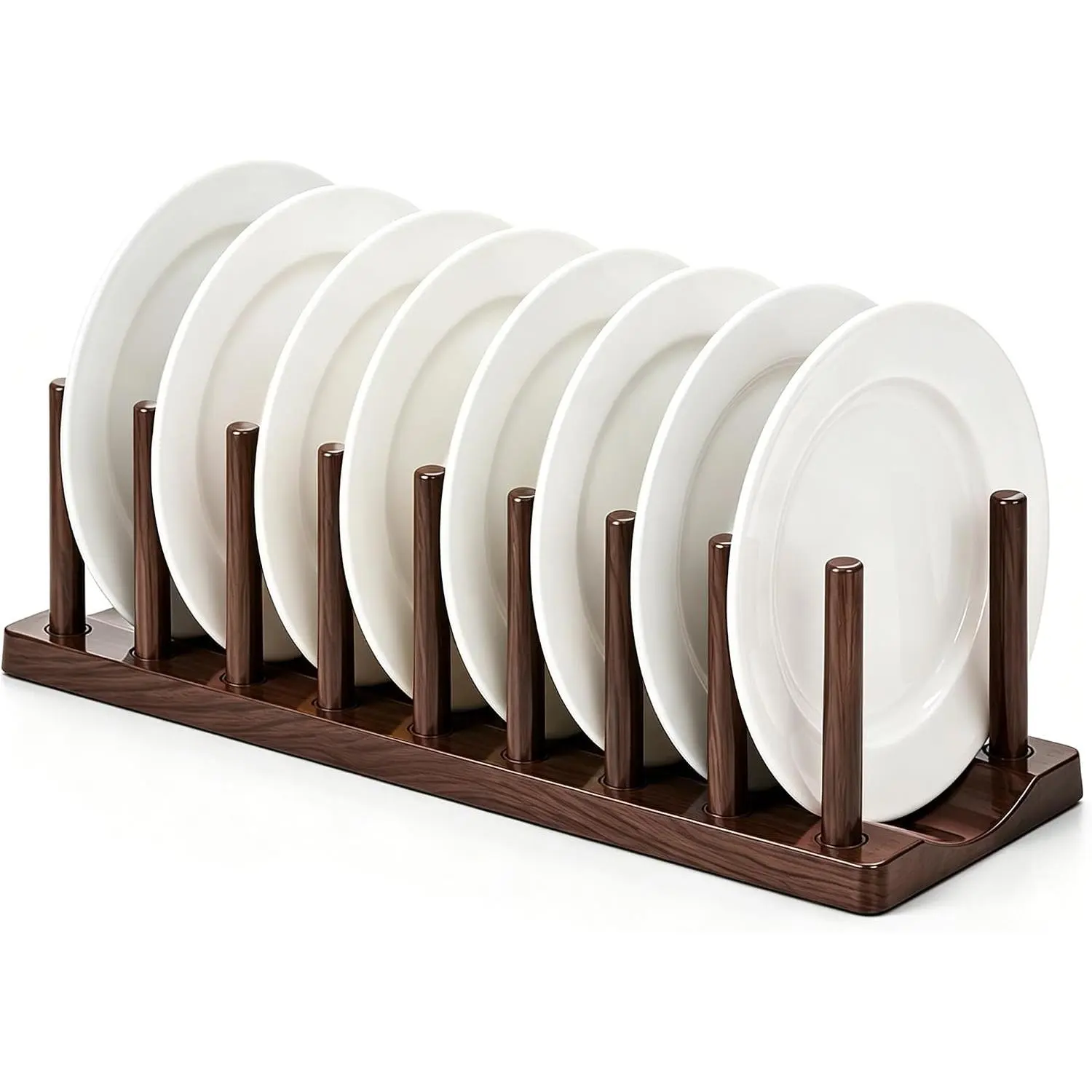 Dish Rack 14", Adjustable Vertical Plate & Lid Organizer for Kitchen Cabinet or Countertop, Drying Stand for Dishes,  Boards, Pot ,  Container , Cups, Bakeware & Books