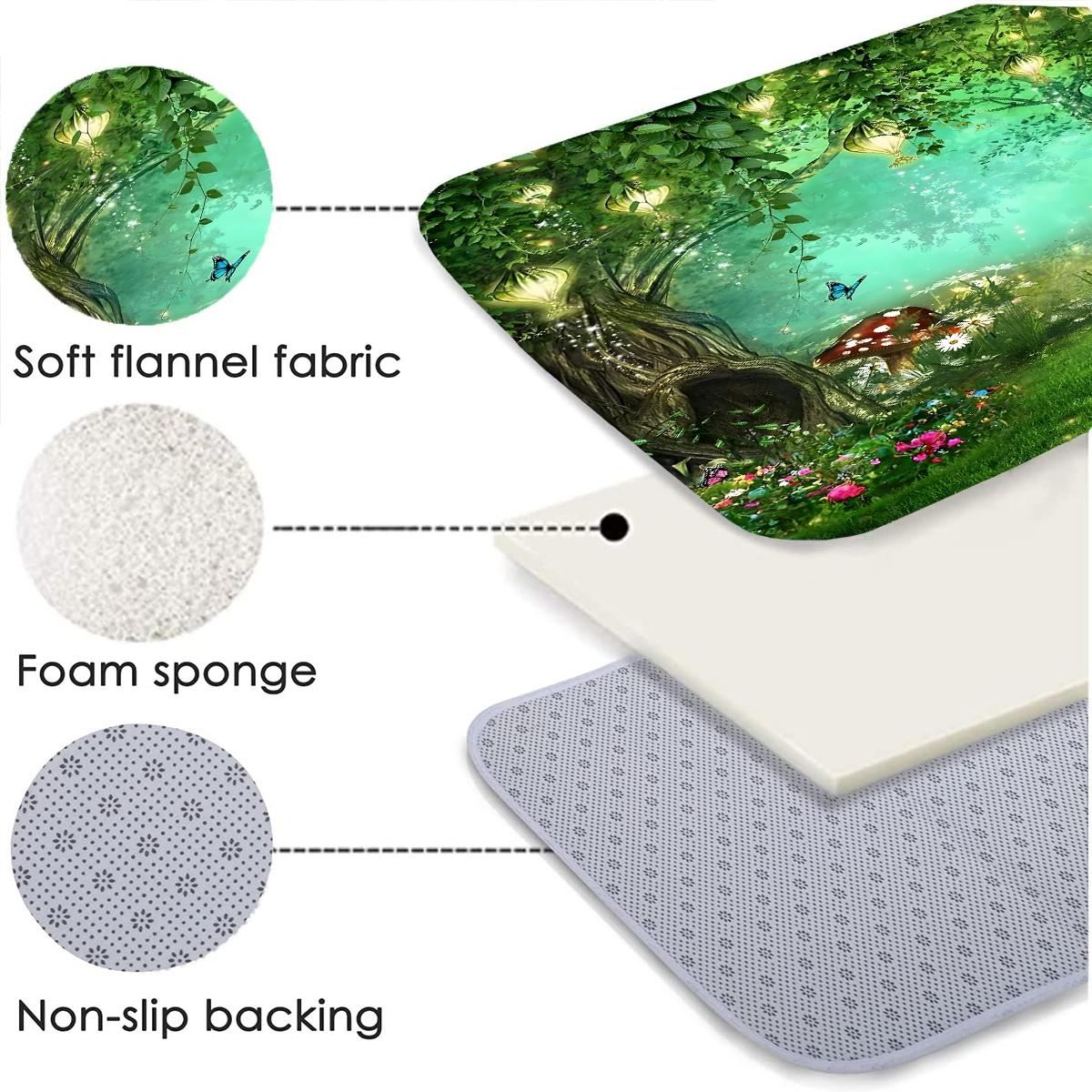 Forest Flowers Tree Pattern Shower Curtain Set, 1 Count Shower Curtain/4 Counts Shower Curtain & Toilet Mat & Bath Mat & Toilet Lid Cover Set, Bathroom Shower Equipment, Bathroom Decor Supplies for Home Dormitory Hotel Salon