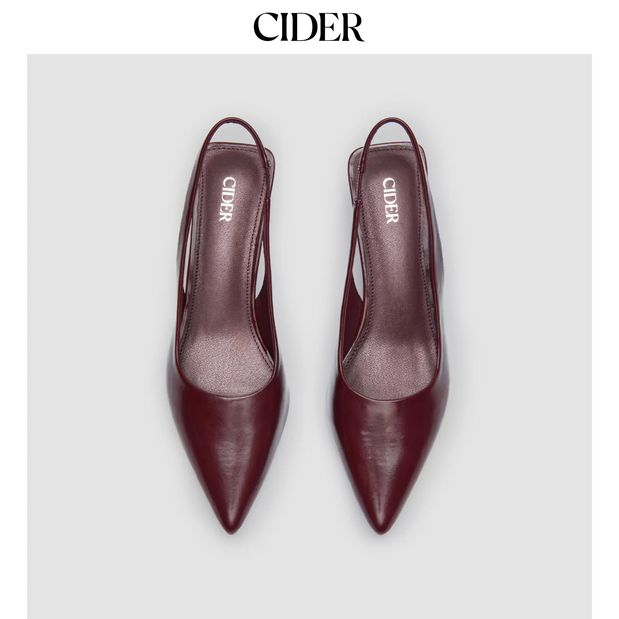 Cider Metallic Pointed Toe Slingback Kitten Heels