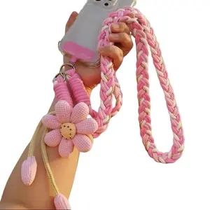 2-in-1 Flower Mobile Phone Lanyard with Clip - Adjustable Detachable Hands-Free Crossbody Strap, iPhone 17 Compatible, Teacher-Focused Luggage Bag Charm Twilly Accessory, Cellphone Accessories